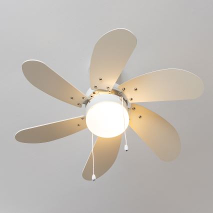 ZEVENTI - Kattotuuletin FAMARA 1xE14/60W/230V valkoinen