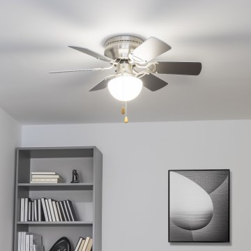 ZEVENTI - Kattotuuletin GALDANA 1xE27/60W/230V harmaa/valkoinen