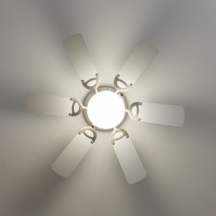 ZEVENTI - Kattotuuletin GALDANA 1xE27/60W/230V harmaa/valkoinen