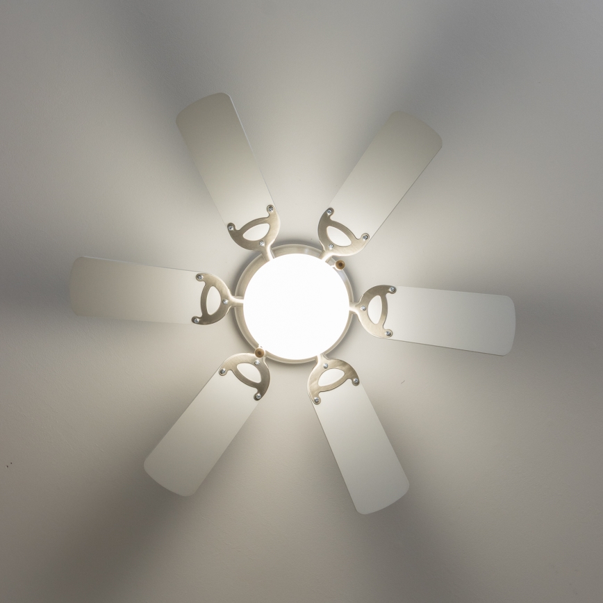 ZEVENTI - Kattotuuletin GALDANA 1xE27/60W/230V harmaa/valkoinen