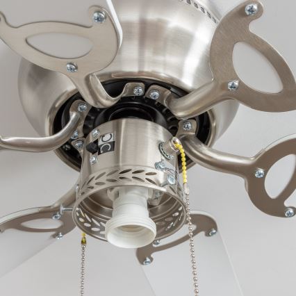 ZEVENTI - Kattotuuletin GALDANA 1xE27/60W/230V harmaa/valkoinen