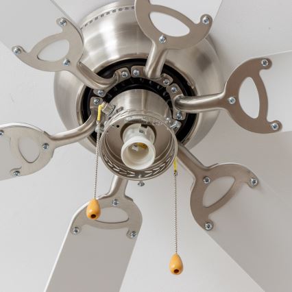 ZEVENTI - Kattotuuletin GALDANA 1xE27/60W/230V harmaa/valkoinen