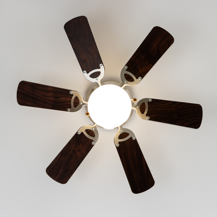 ZEVENTI - Kattotuuletin GALDANA 1xE27/60W/230V ruskea/beige