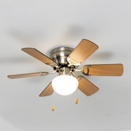 ZEVENTI - Kattotuuletin GALDANA 1xE27/60W/230V ruskea/beige