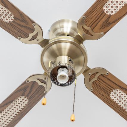 ZEVENTI - Kattotuuletin NAVAGIO 1xE27/60W/230V ruskea