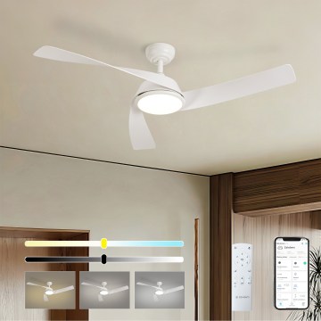 ZEVENTI - LED-himmennettävä kattotuuletin AERYS LED/24W/230V 3000/4000/6000K Wi-Fi Tuya valkoinen + kaukosäädin