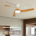 ZEVENTI - LED himmennettävä kattotuuletin AERYS LED/24W/230V 3000/4000/6000K Wi-Fi Tuya valkoinen/tammi + kauko-ohjain