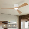 ZEVENTI - LED-himmennettävä kattotuuletin AUREX LED/24W/230V 3000/4000/6000K Wi-Fi Tuya valkoinen/tammi + kaukosäädin