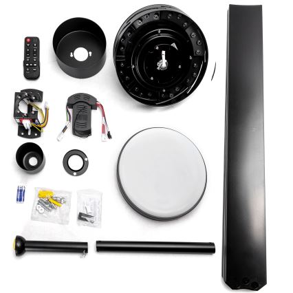 ZEVENTI - LED-himmennettävä kattotuuletin WALKIKI LED/24W/230V 2700-6500K 165 cm musta + kaukosäädin