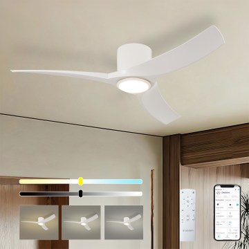 ZEVENTI - LED-himmennettävä kattotuuletin ORBITO LED/24W/230V 3000/4000/6000K Wi-Fi Tuya valkoinen + kauko-ohjain