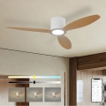 ZEVENTI - LED Himmennettävä kattotuuletin VENTORA LED/24W/230V 3000/4000/6000K Wi-Fi Tuya valkoinen/tammi + kaukosäädin