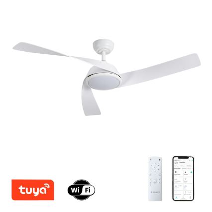 ZEVENTI - LED-himmennettävä kattotuuletin AERYS LED/24W/230V 3000/4000/6000K Wi-Fi Tuya valkoinen + kaukosäädin
