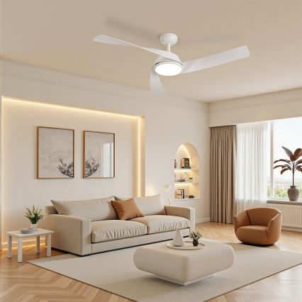 ZEVENTI - LED-himmennettävä kattotuuletin AERYS LED/24W/230V 3000/4000/6000K Wi-Fi Tuya valkoinen + kaukosäädin
