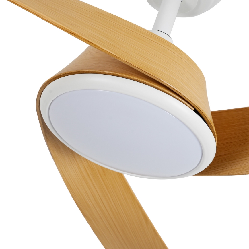 ZEVENTI - himmennettävä LED-kattotuuletin AERYS LED/24W/230V 3000/4000/6000K Wi-Fi Tuya valkoinen/tammi + kaukosäädin