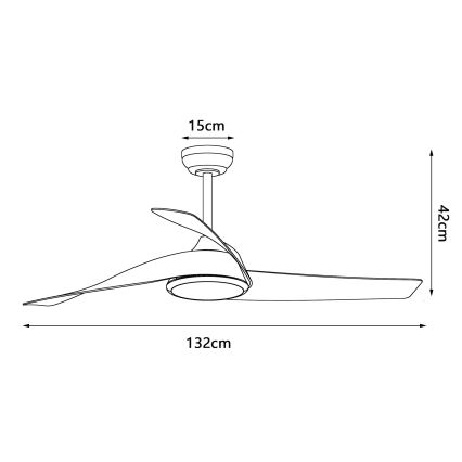 ZEVENTI - AERYS himmennettävä LED-kattotuuletin LED/24W/230V 3000/4000/6000K Wi-Fi Tuya musta + kaukosäädin