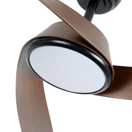 ZEVENTI - LED-himmennettävä kattotuuletin AERYS LED/24W/230V 3000/4000/6000K Wi-Fi Tuya musta/pähkinä + kaukosäädin