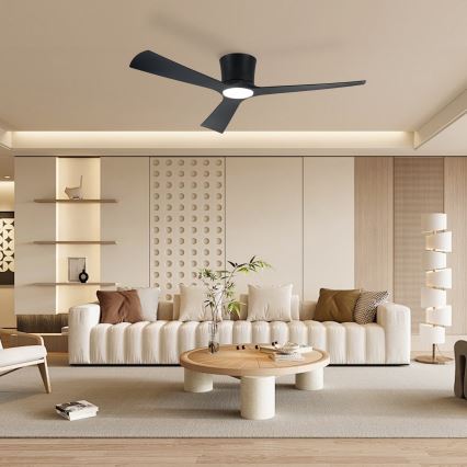 ZEVENTI - LED himmennettävä kattotuuletin AUREX LED/24W/230V 3000/4000/6000K Wi-Fi Tuya musta + kaukosäädin