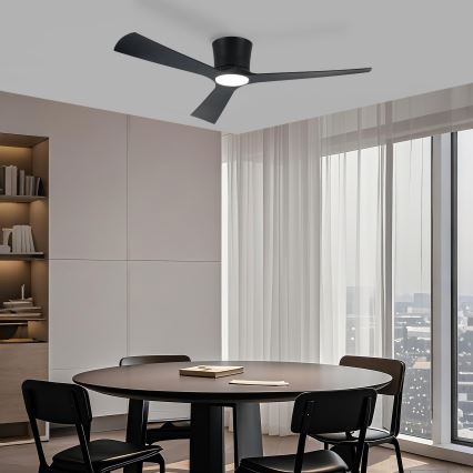 ZEVENTI - LED himmennettävä kattotuuletin AUREX LED/24W/230V 3000/4000/6000K Wi-Fi Tuya musta + kaukosäädin