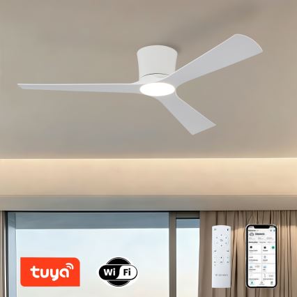 ZEVENTI - LED himmennettävä kattotuuletin AUREX LED/24W/230V 3000/4000/6000K Wi-Fi Tuya valkoinen + kaukosäädin