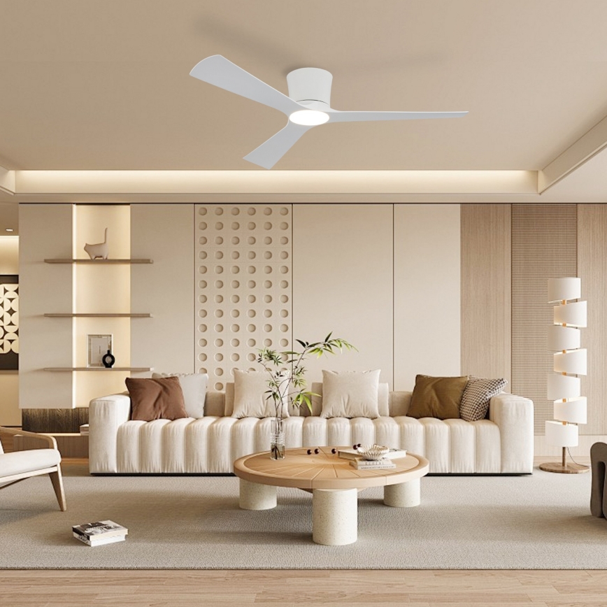 ZEVENTI - LED himmennettävä kattotuuletin AUREX LED/24W/230V 3000/4000/6000K Wi-Fi Tuya valkoinen + kaukosäädin
