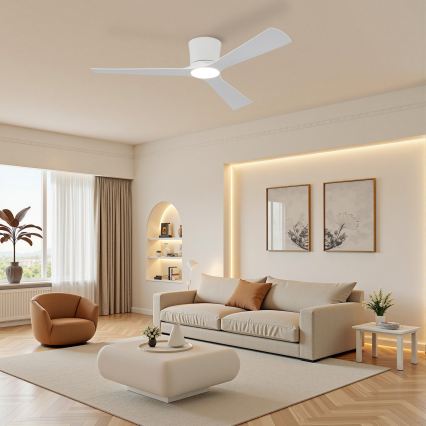 ZEVENTI - LED himmennettävä kattotuuletin AUREX LED/24W/230V 3000/4000/6000K Wi-Fi Tuya valkoinen + kaukosäädin