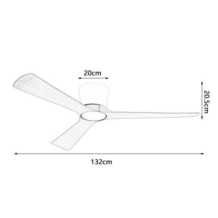 ZEVENTI - Himennettävä LED-kattotuuletin AUREX LED/24W/230V 3000/4000/6000K Wi-Fi Tuya valkoinen/tammi + kaukosäädin