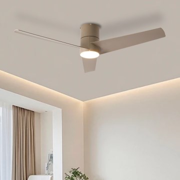 ZEVENTI - LED-kattotuuletin BARROSA LED/18W/230V 3000/4000/6000K Wi-Fi Tuya beige + kaukosäädin