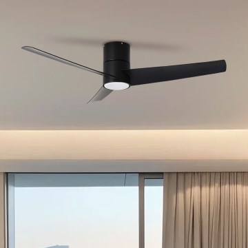 ZEVENTI - LED-kattotuuletin BARROSA LED/18W/230V 3000/4000/6000K Wi-Fi Tuya musta + kaukosäädin