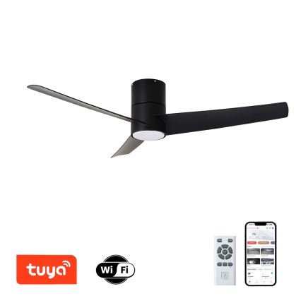 ZEVENTI - LED-kattotuuletin BARROSA LED/18W/230V 3000/4000/6000K Wi-Fi Tuya musta + kaukosäädin