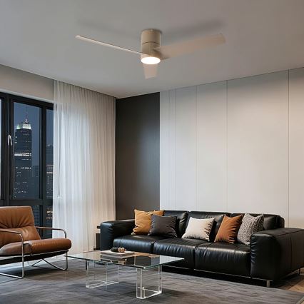 ZEVENTI - LED-kattotuuletin BARROSA LED/18W/230V 3000/4000/6000K Wi-Fi Tuya beige + kaukosäädin