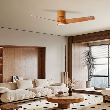 ZEVENTI - LED-kattotuuletin BARROSA LED/18W/230V 3000/4000/6000K Wi-Fi Tuya ruskea + kaukosäädin