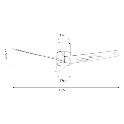 ZEVENTI - LED-kattotuuletin BARROSA LED/18W/230V 3000/4000/6000K Wi-Fi Tuya ruskea + kaukosäädin