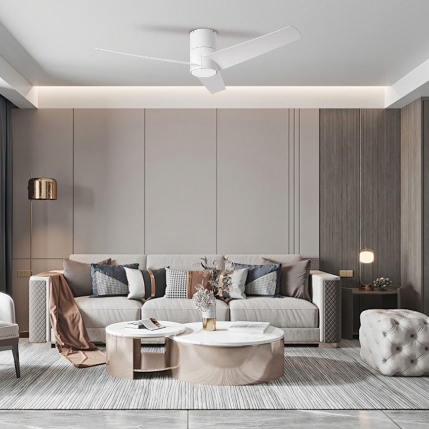 ZEVENTI - LED-kattotuuletin BARROSA LED/18W/230V 3000/4000/6000K Wi-Fi Tuya valkoinen + kauko-ohjain