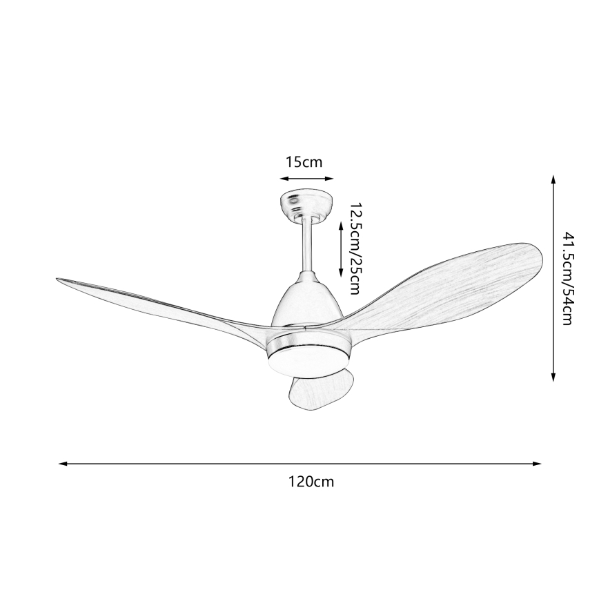 ZEVENTI - LED-kattotuuletin MURO LED/18W/230V 3000/4000/6000K Wi‑Fi Tuya musta + kaukosäädin