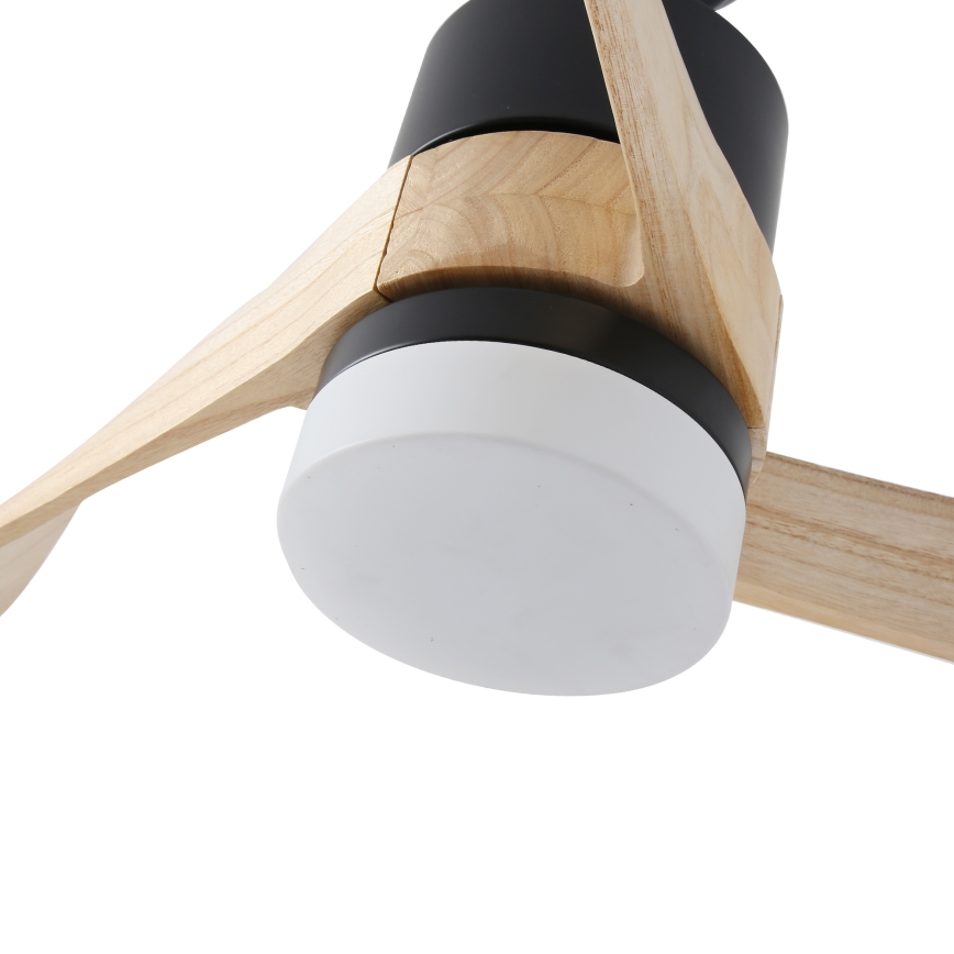 ZEVENTI - LED-kattotuuletin NATURITO LED/18W/230V 3000/4000/6000K Wi-Fi Tuya musta/tammi + kaukosäädin
