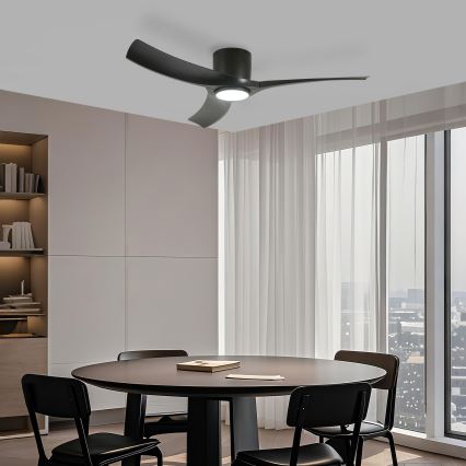 ZEVENTI - himmennettävä LED-kattotuuletin ORBITO LED/24W/230V 3000/4000/6000K Tuya Wi-Fi musta + kaukosäädin