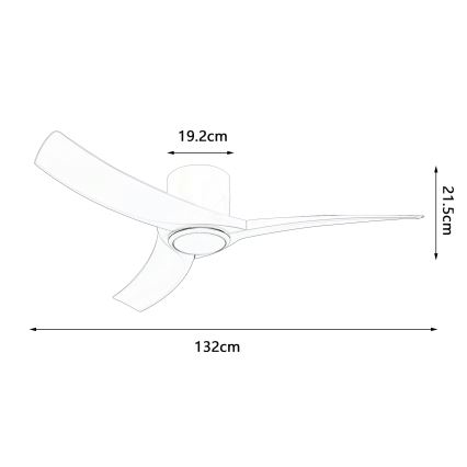 ZEVENTI - himmennettävä LED-kattotuuletin ORBITO LED/24W/230V 3000/4000/6000K Tuya Wi-Fi musta + kaukosäädin