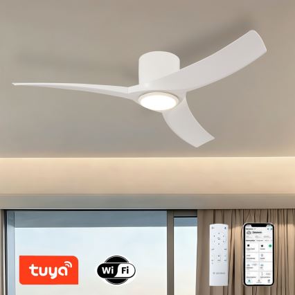 ZEVENTI - LED-himmennettävä kattotuuletin ORBITO LED/24W/230V 3000/4000/6000K Wi-Fi Tuya valkoinen + kaukosäädin