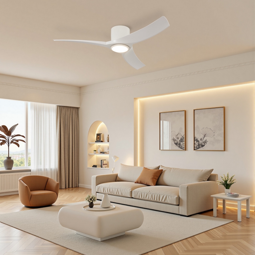 ZEVENTI - LED-himmennettävä kattotuuletin ORBITO LED/24W/230V 3000/4000/6000K Wi-Fi Tuya valkoinen + kaukosäädin