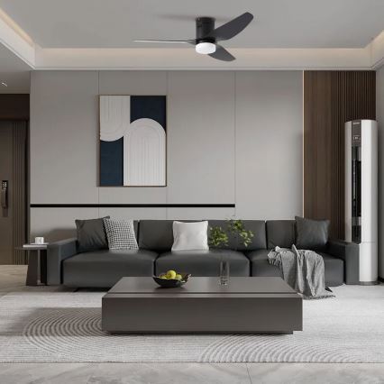 ZEVENTI - LED-kattotuuletin PADUA LED/18W/230V 3000/4000/6000K Wi-Fi Tuya musta + kaukosäädin