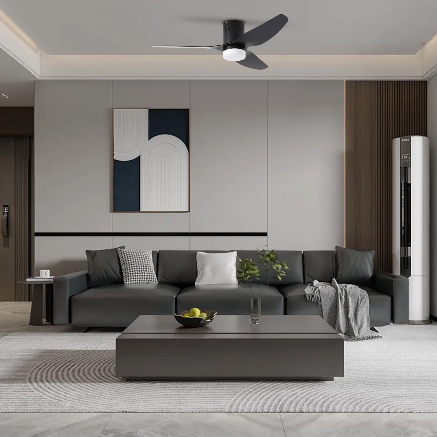 ZEVENTI - LED-kattotuuletin PADUA LED/18W/230V 3000/4000/6000K Wi-Fi Tuya musta + kaukosäädin