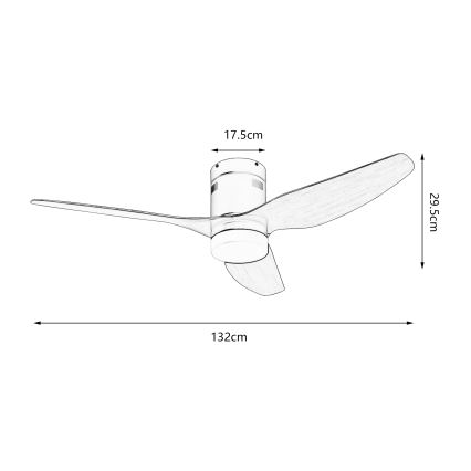 ZEVENTI - LED-kattotuuletin PADUA LED/18W/230V 3000/4000/6000K Wi-Fi Tuya musta/ruskea + kaukosäädin