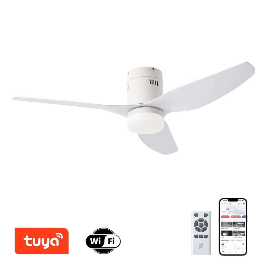 ZEVENTI - LED-kattotuuletin PADUA LED/18W/230V 3000/4000/6000K Wi-Fi Tuya valkoinen + kaukosäädin