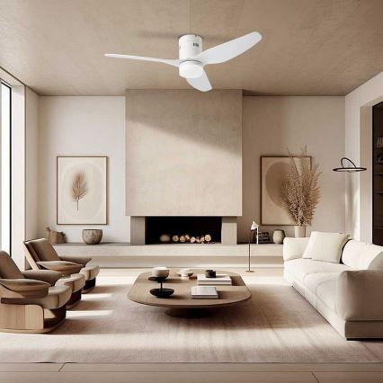 ZEVENTI - LED-kattotuuletin PADUA LED/18W/230V 3000/4000/6000K Wi-Fi Tuya valkoinen + kaukosäädin