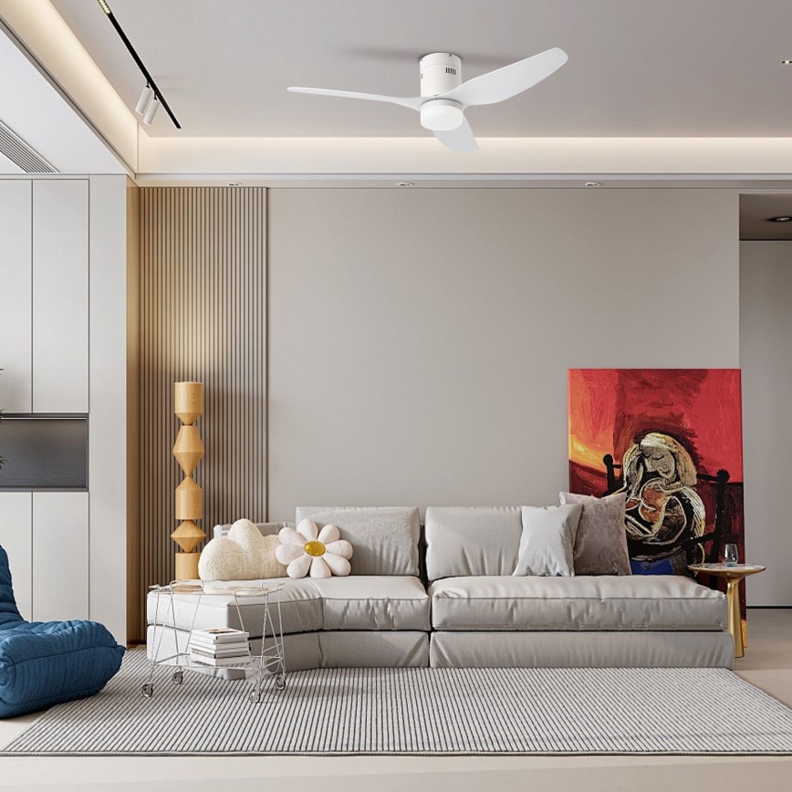 ZEVENTI - LED-kattotuuletin PADUA LED/18W/230V 3000/4000/6000K Wi-Fi Tuya valkoinen + kaukosäädin