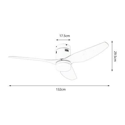 ZEVENTI - LED-kattotuuletin PADUA LED/18W/230V 3000/4000/6000K Wi-Fi Tuya valkoinen + kaukosäädin