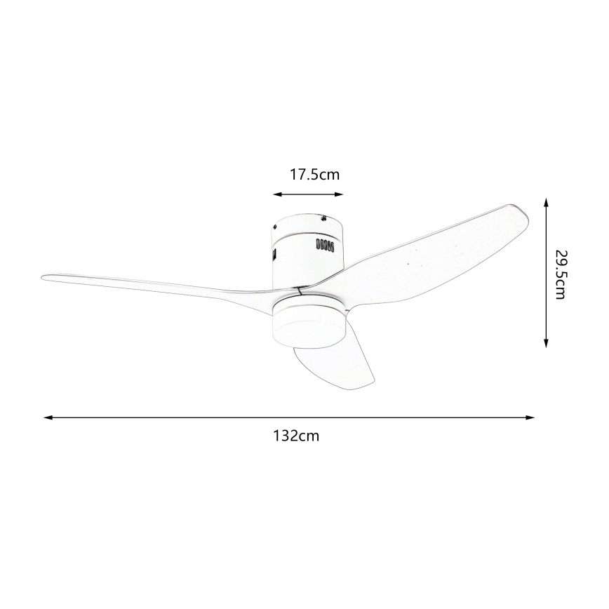 ZEVENTI - LED-kattotuuletin PADUA LED/18W/230V 3000/4000/6000K Wi-Fi Tuya valkoinen + kaukosäädin