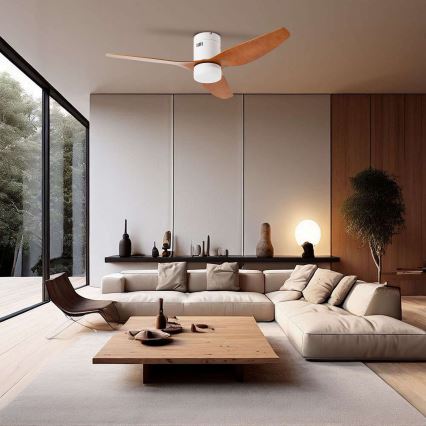 ZEVENTI - LED Kattotuuletin PADUA LED/18W/230V 3000/4000/6000K Wi-Fi Tuya valkoinen/ruskea + kaukosäädin