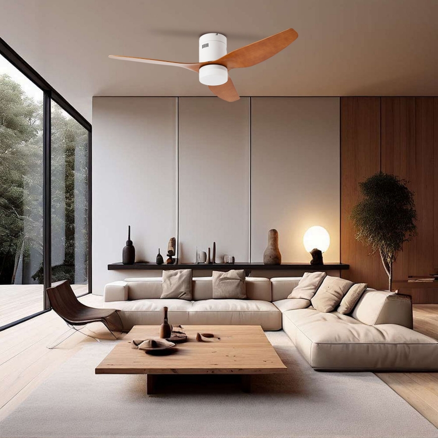 ZEVENTI - LED Kattotuuletin PADUA LED/18W/230V 3000/4000/6000K Wi-Fi Tuya valkoinen/ruskea + kaukosäädin