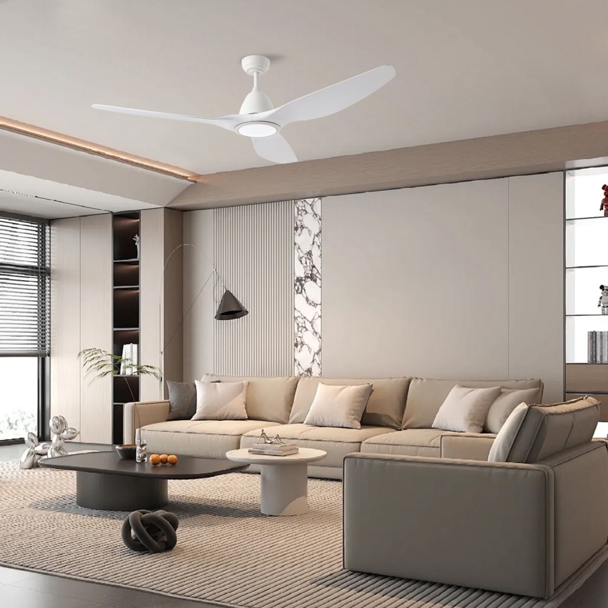 ZEVENTI - LED-kattotuuletin URBINO LED/20W/230V 3000/4000/6000K Wi-Fi Tuya valkoinen + kaukosäädin